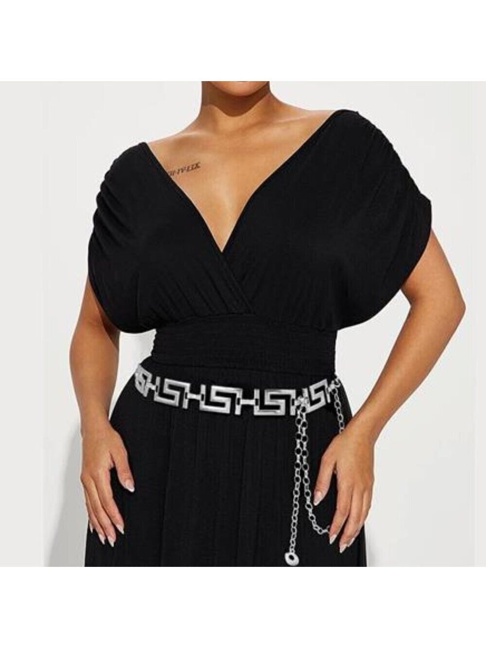 Silver Metal Waist Chain – Adjustable Belly Chain Waist Belt for Dresses